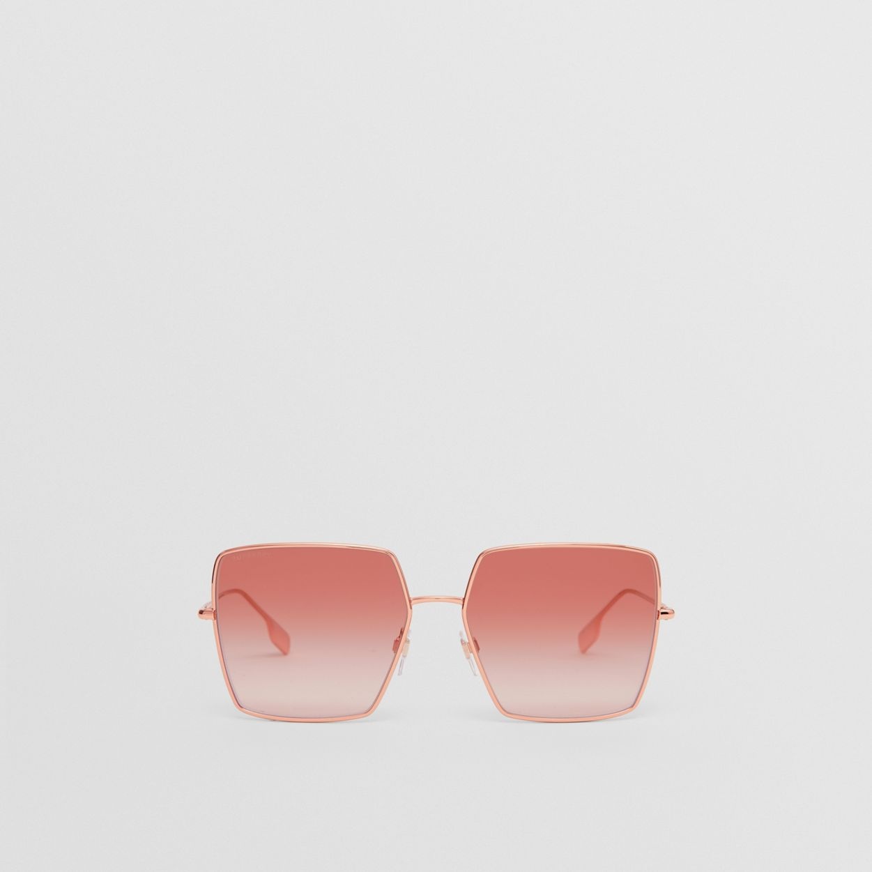 Icon Stripe Detail Square Frame Sunglasses - 1