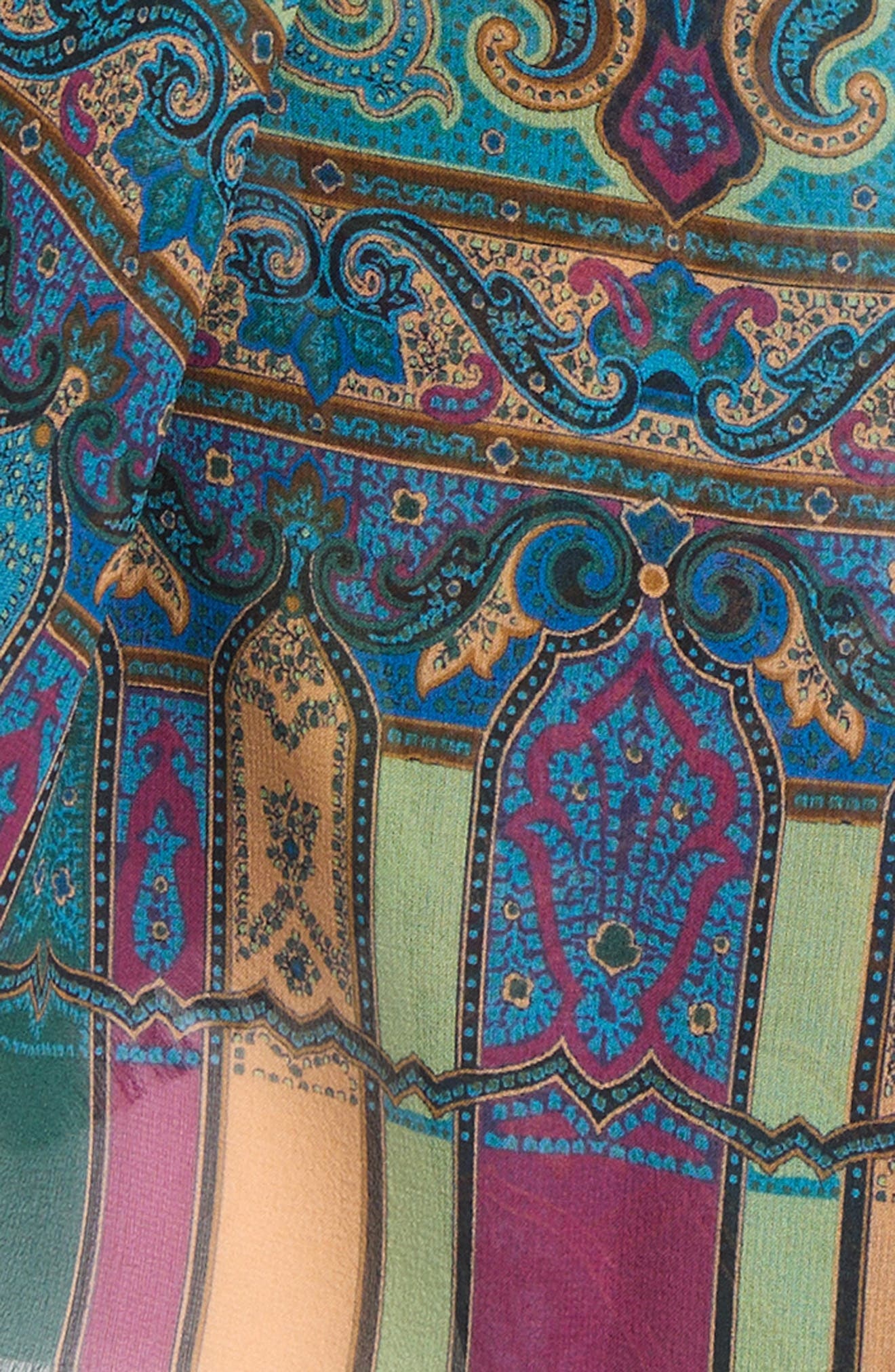 Etro Tosca Silk Fringe Scarf in S9883 Multicolour/Blue at Nordstrom - 4