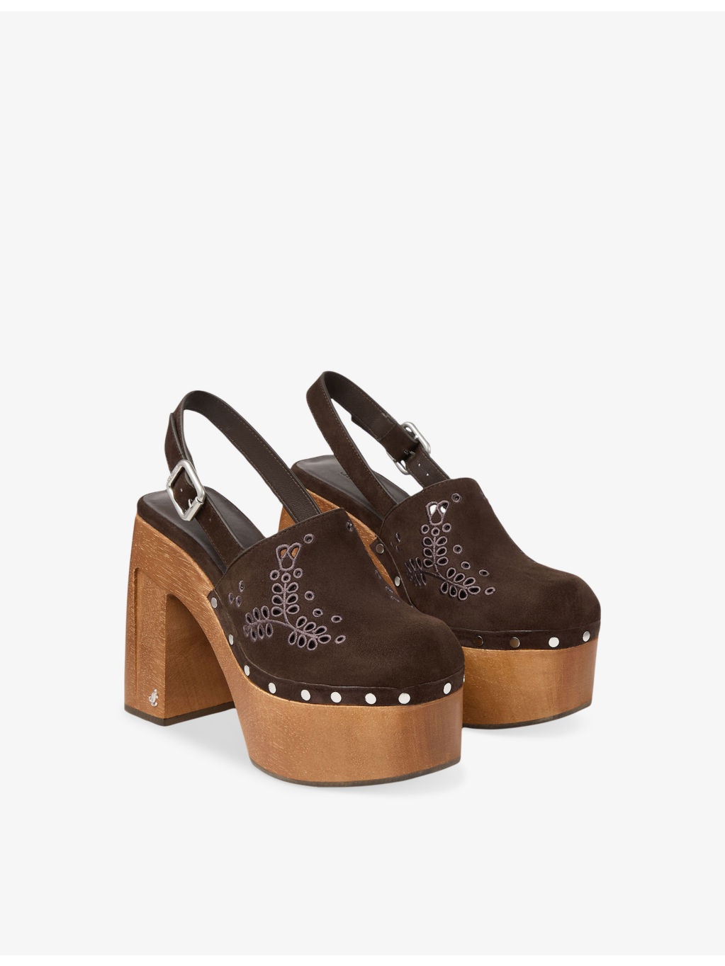 Alida Suede Platform Clogs - 3