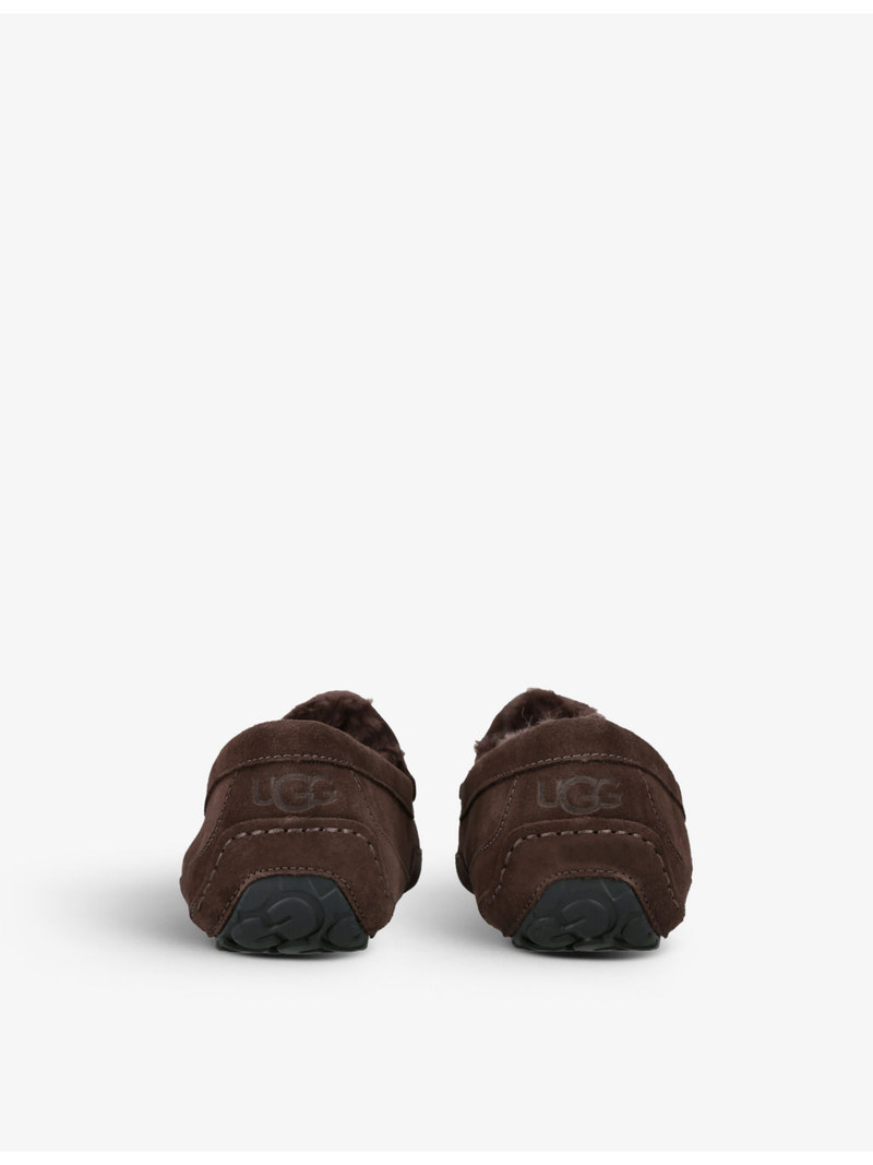 UGG Ascot logo-embroidered suede and shearling slippers outlook