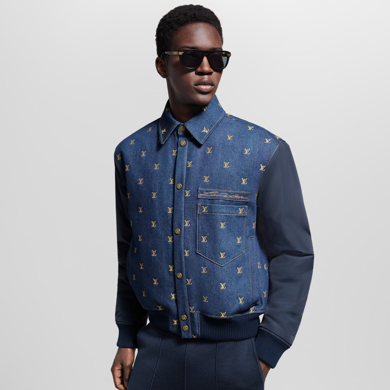 Upcycled Denim Varsity Jacket 2