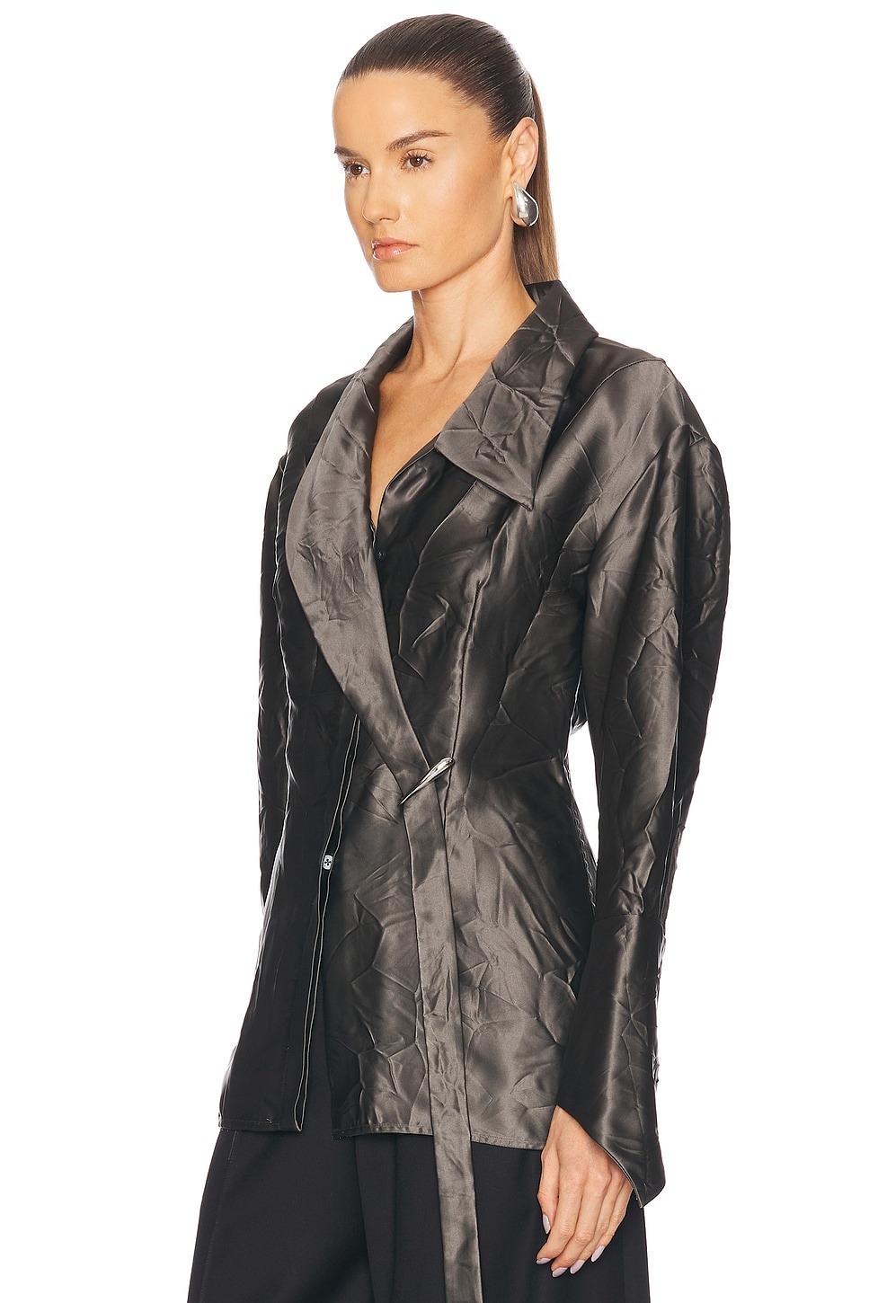 Oversized Crinkled Claw Loop Shirt - 3