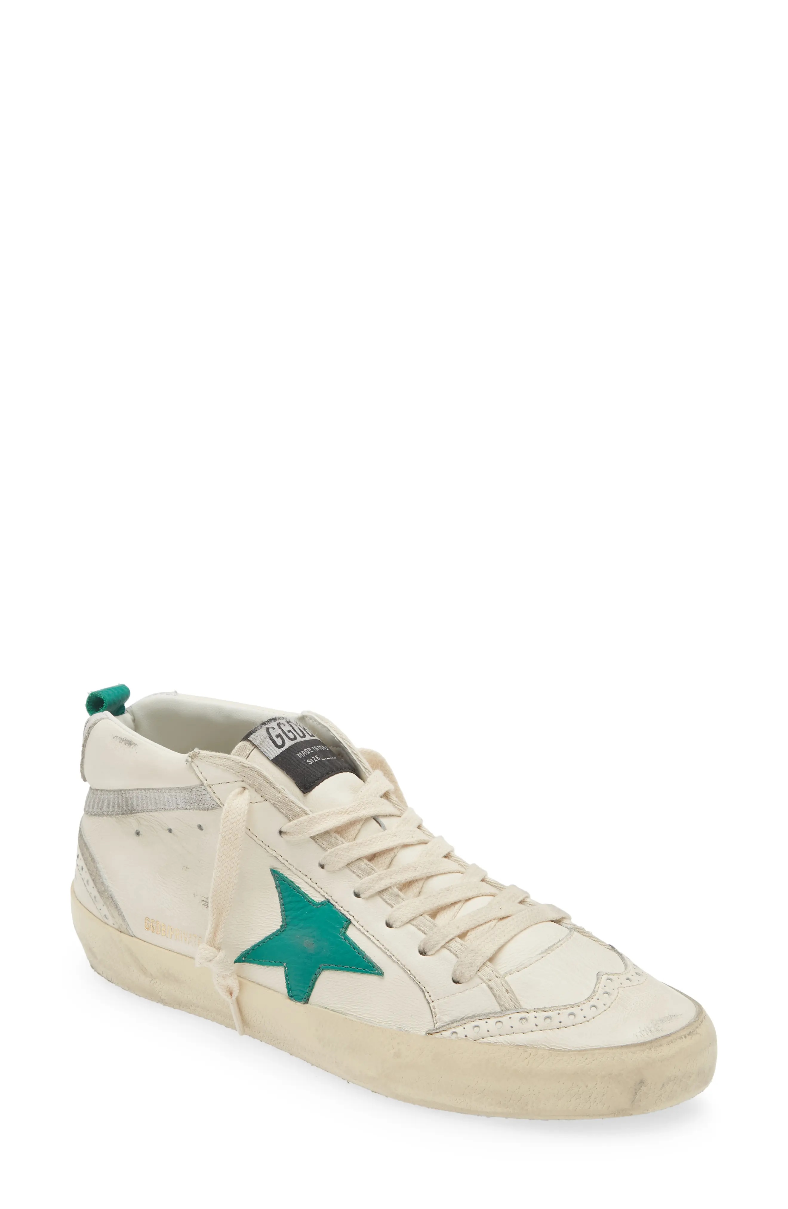 Midstar Sneaker in White/Green - 1