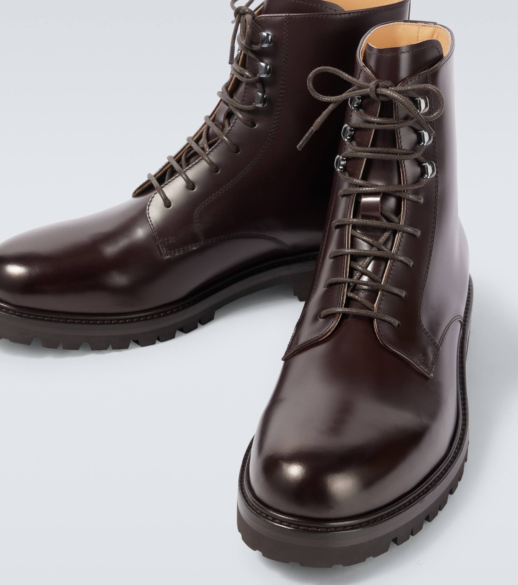 Leather lace-up boots - 3