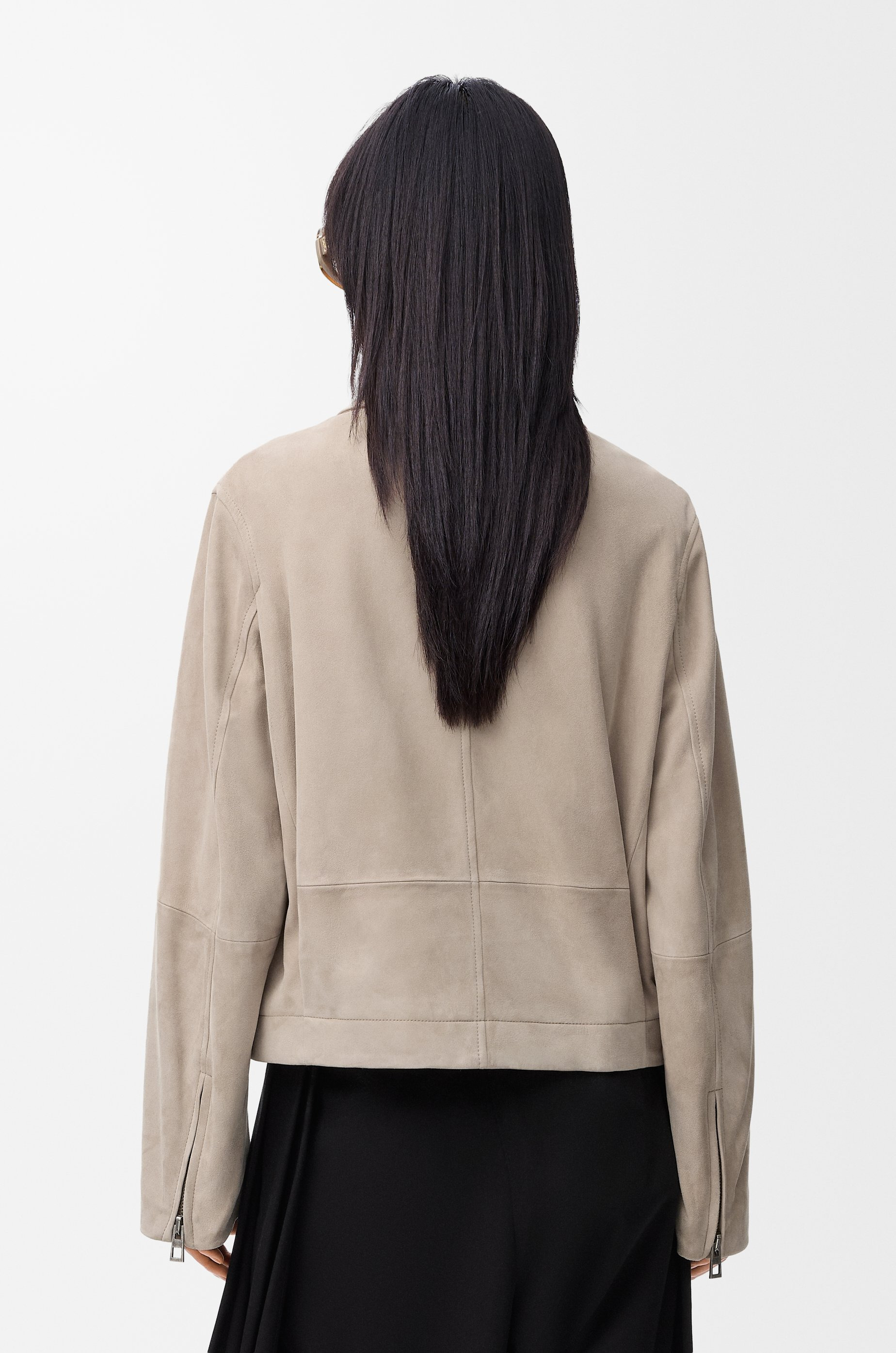 Belted jacket in suede goatskin - 4