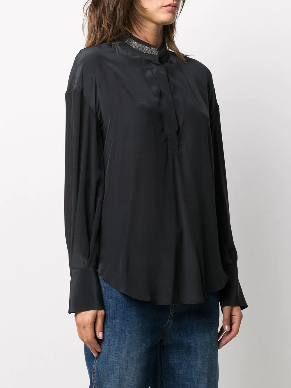 band-collar blouse - 3