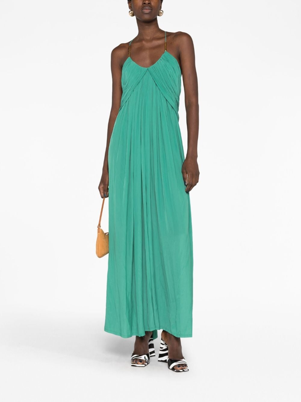 embellished pleated maxi dress - 2