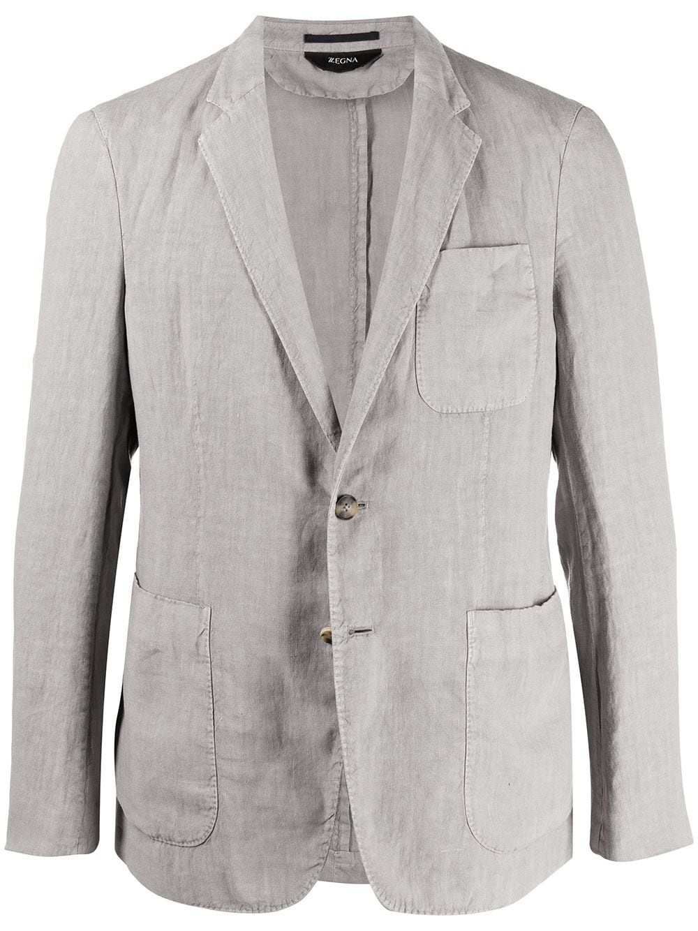 notched-lapels single-breasted blazer - 1