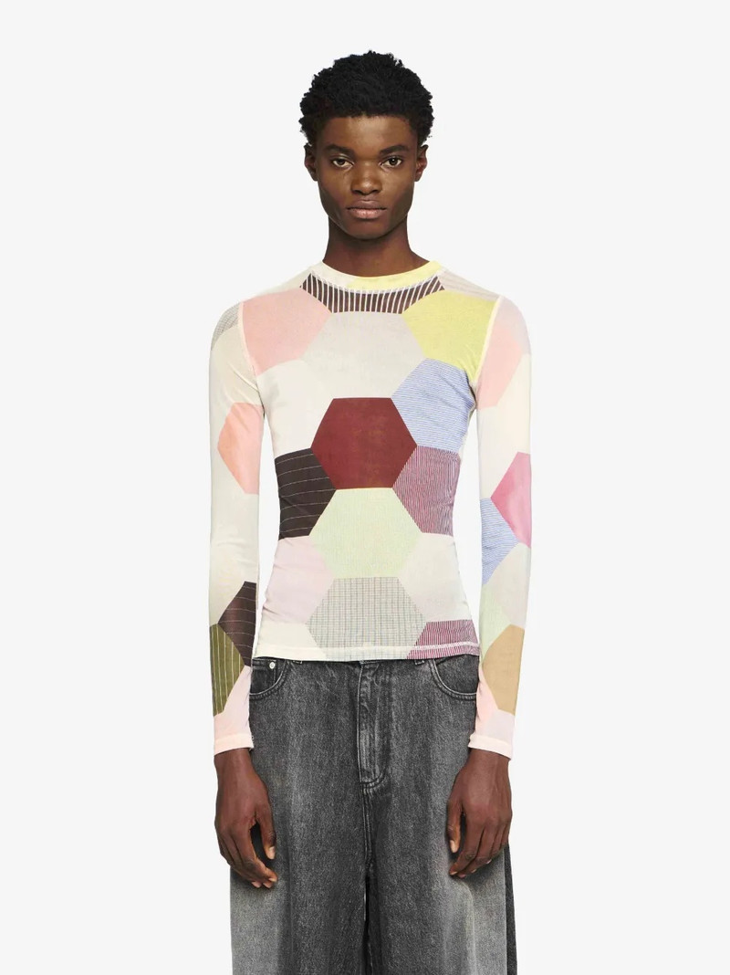 JW Anderson PATCHWORK' PRINT - SHEER LONG SLEEVE TOP outlook