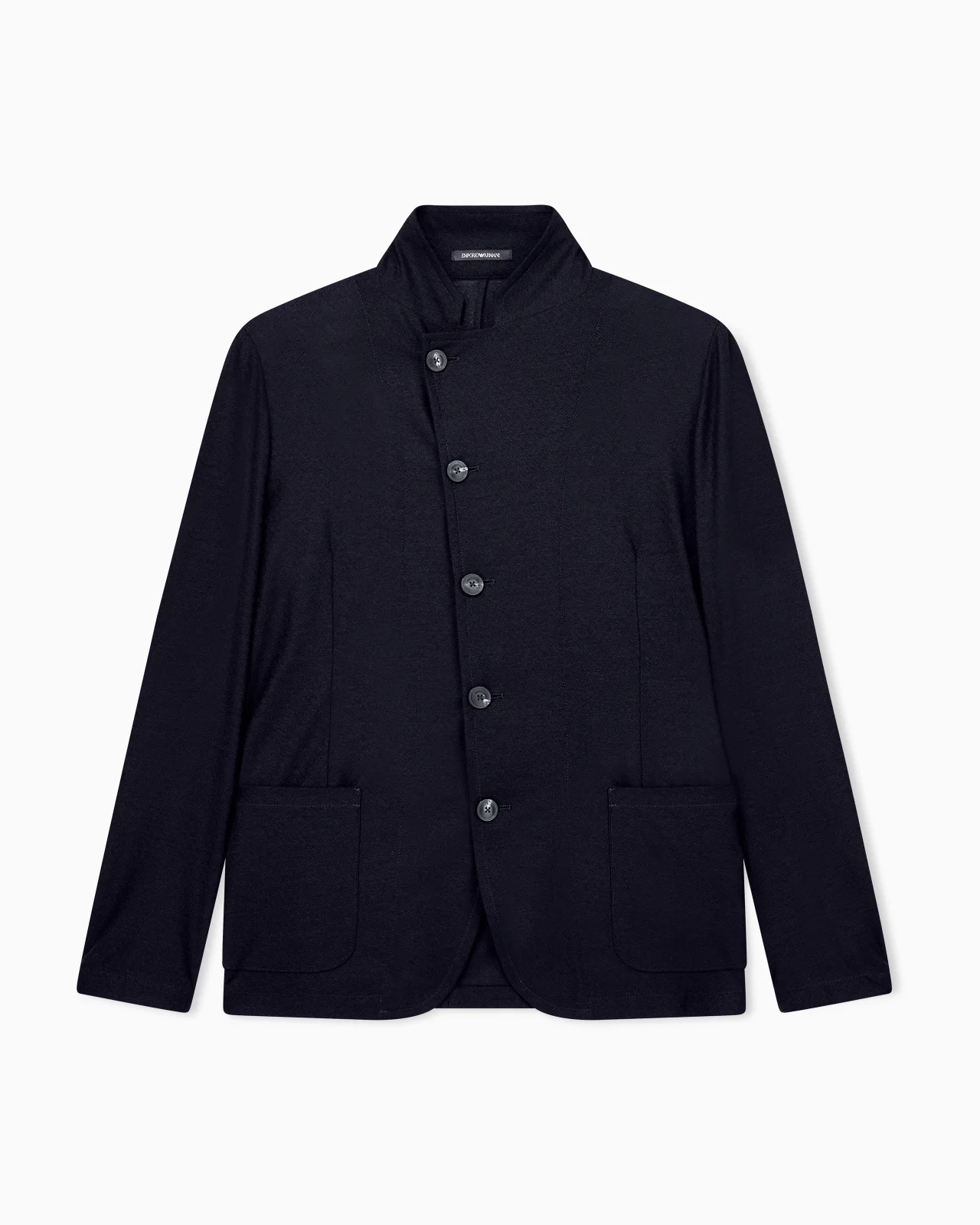 UNLINED BLAZER IN TEXTURED VIRGIN WOOL JERSEY WITH POCKETS - 1
