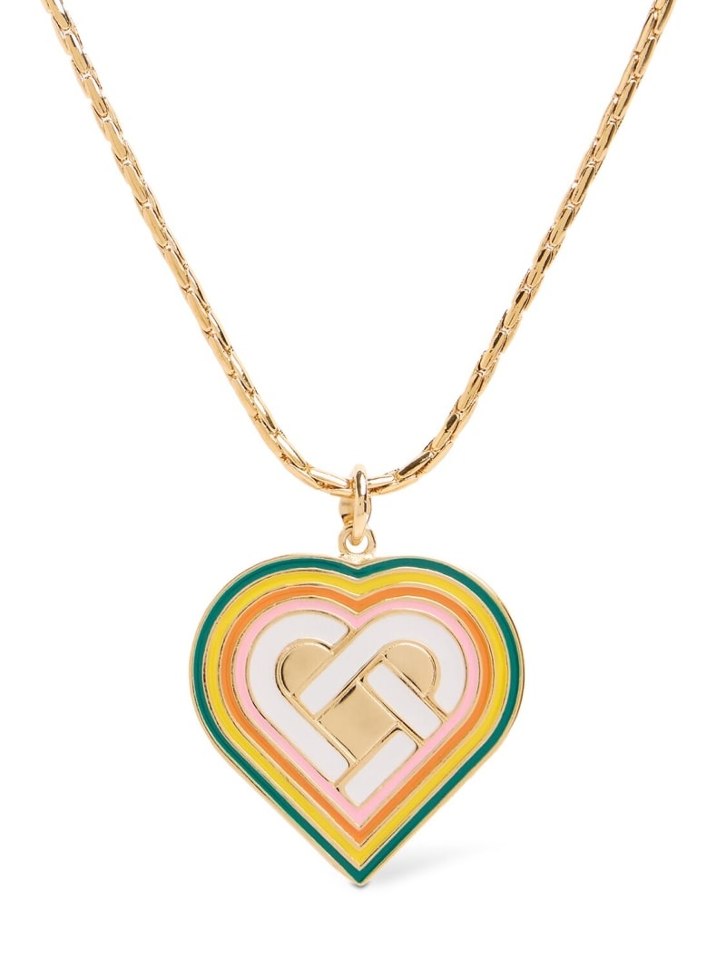 Heart monogram medallion necklace - 1