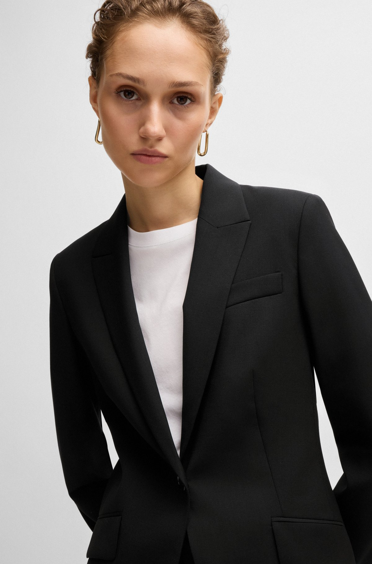 REGULAR-FIT JACKET IN VIRGIN WOOL WITH SLIT CUFFS - 5