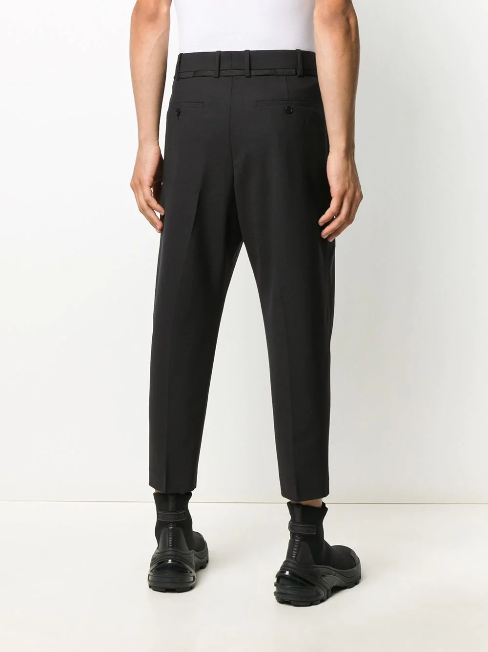 cropped drawstring trousers - 4