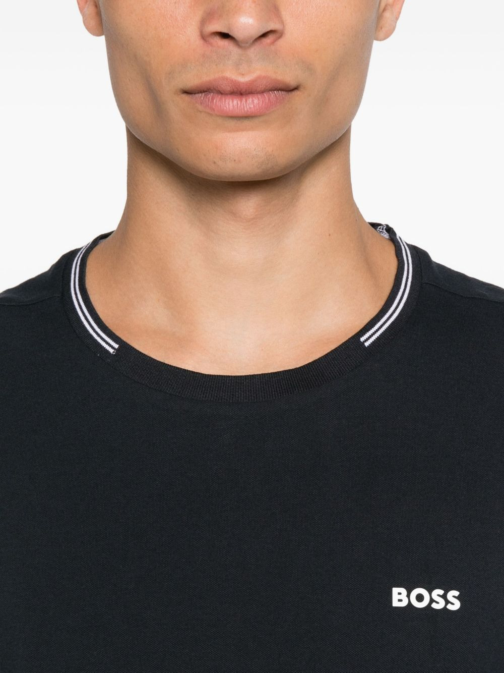 tipped crew-neck T-shirt - 4