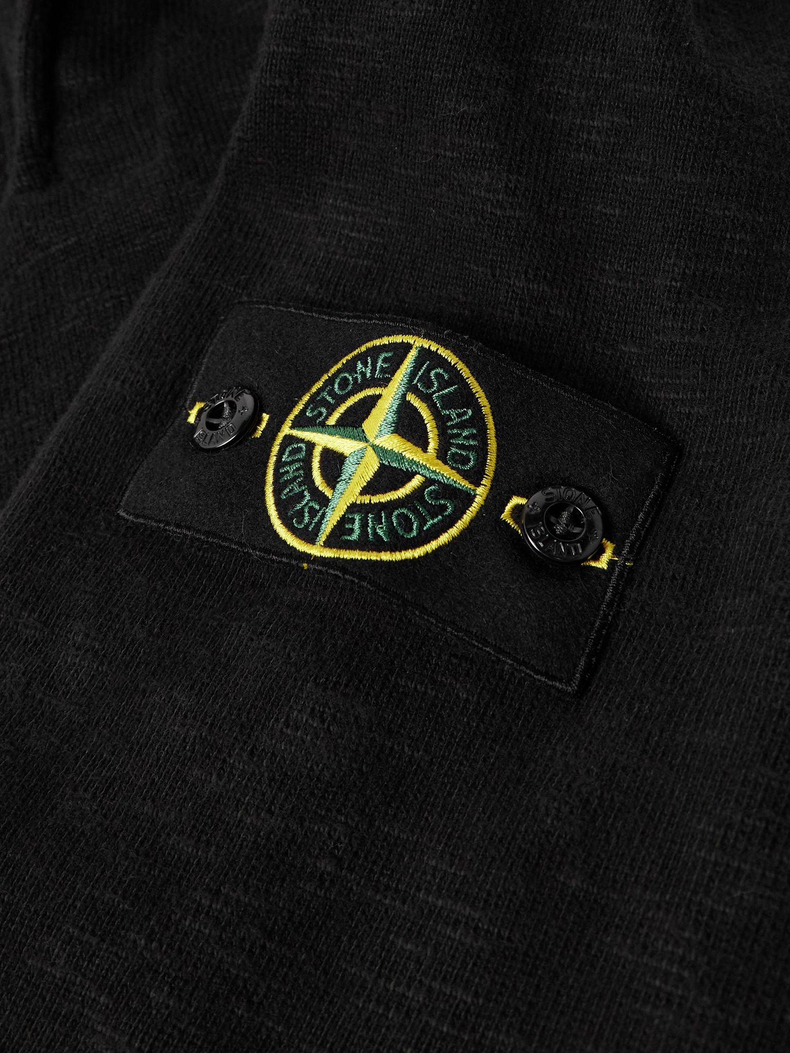 Logo-Appliquéd Cotton-Jersey Polo Shirt Black - 4