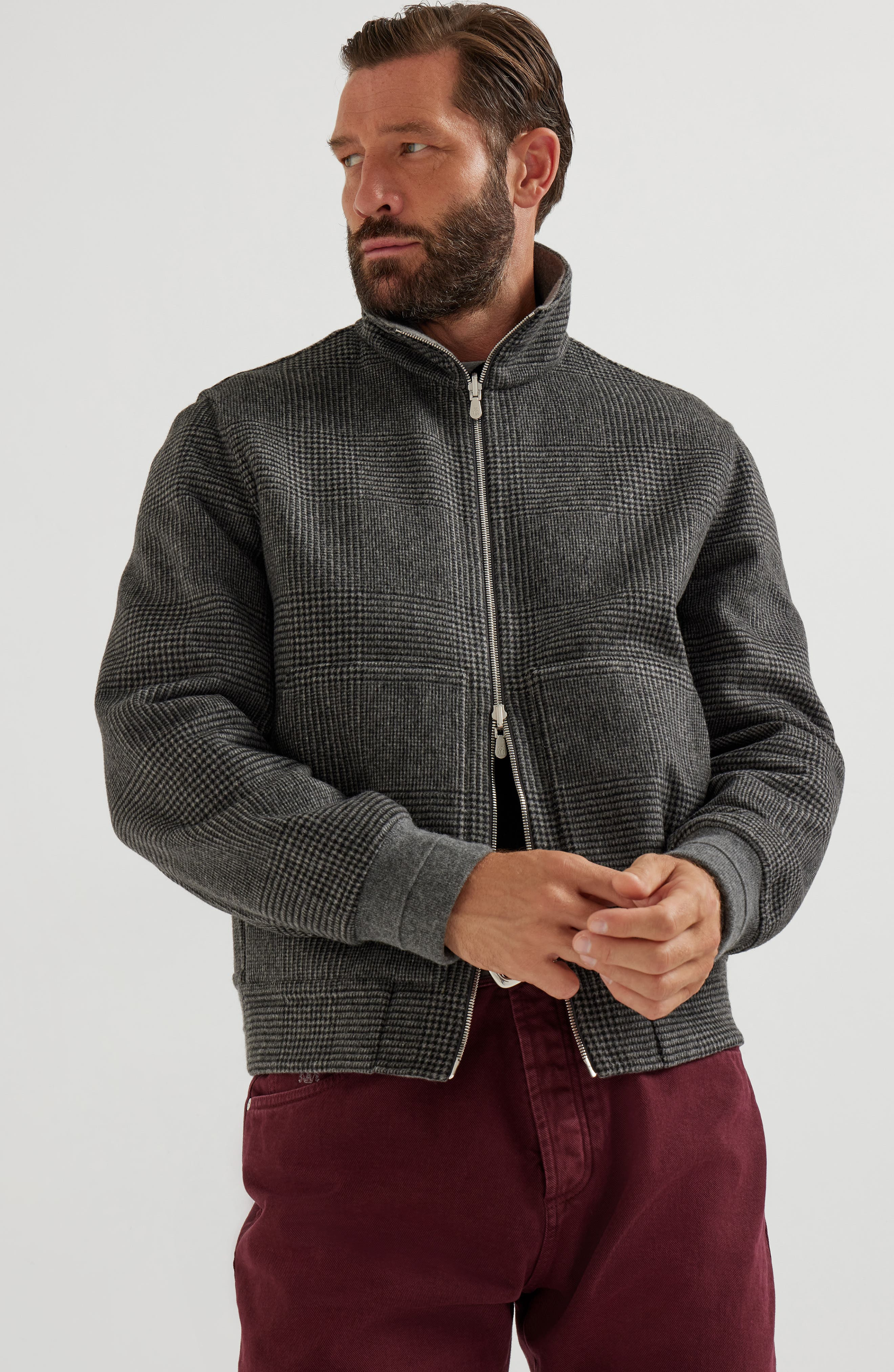 Brunello Cucinelli Hand-crafted bomber jacket in Dark Grey at Nordstrom - 5