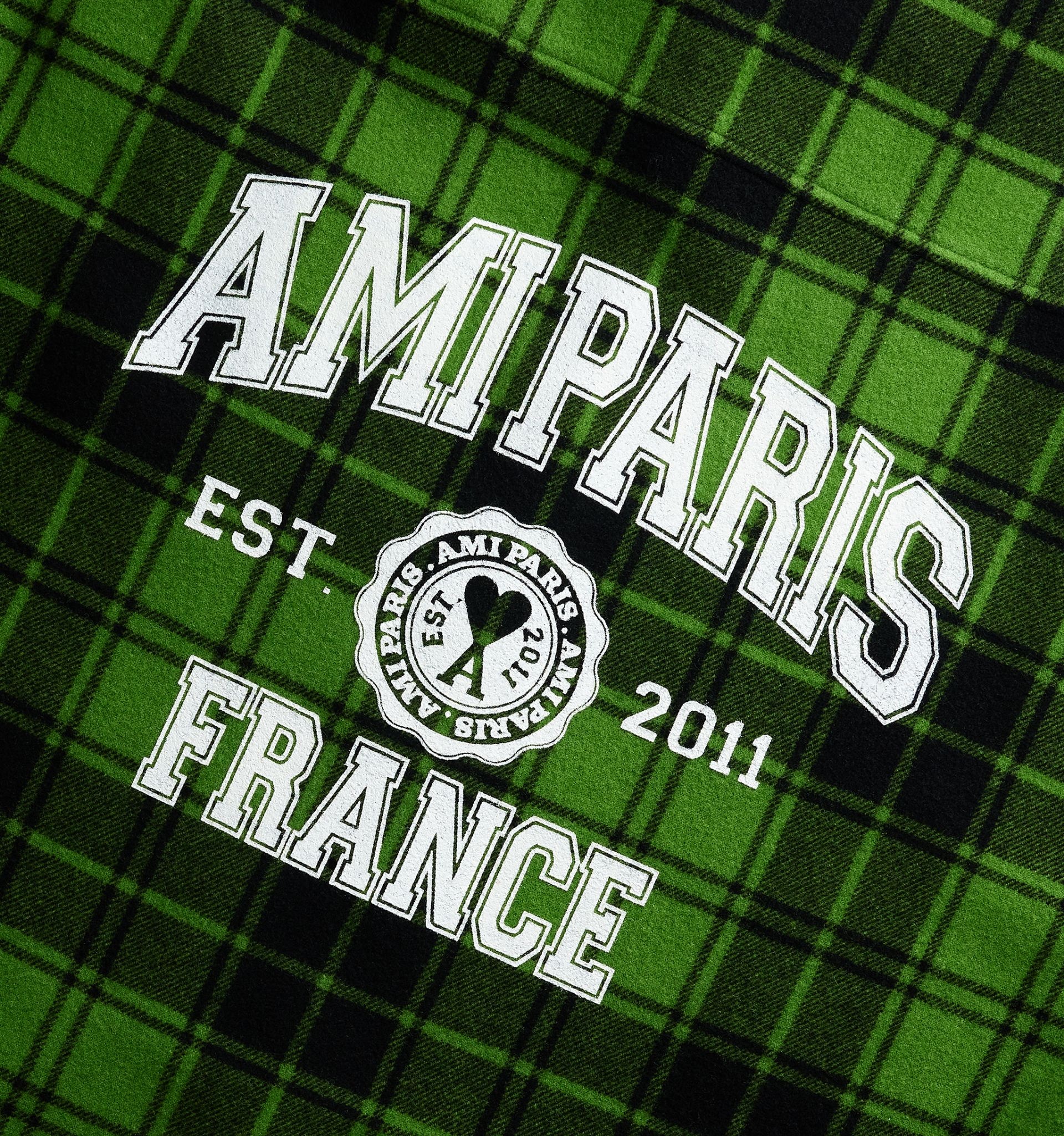 Checked Overshirt With Ami Paris Print - 3