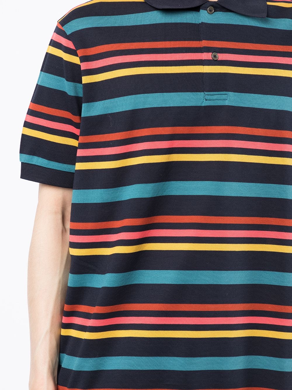 Artist stripe-print polo shirt - 5