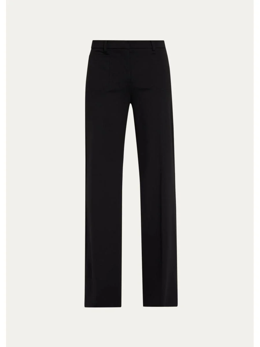 Reese Straight Double-Knit Ponte Pants - 1