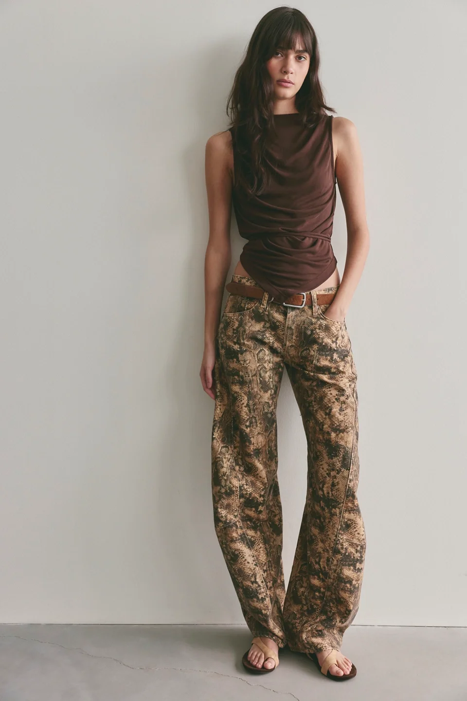 We The Free Fable Printed Low-Rise Twisted Bowed Jeans - 1