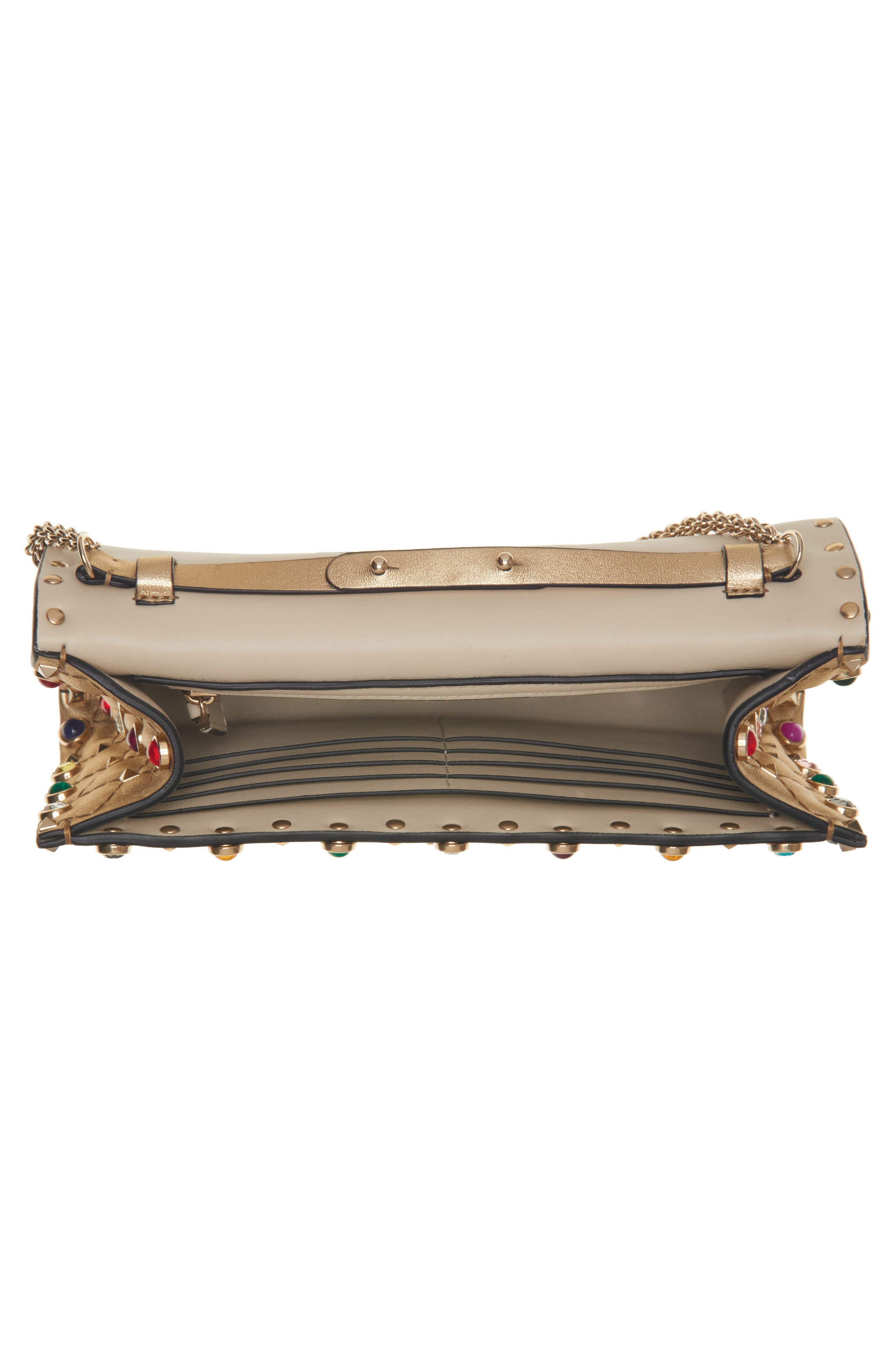 Valentino Garavani Rockstud Quilted Leather Shoulder Bag in Mekong/Soft Beige/Multicolor at Nordstro - 3