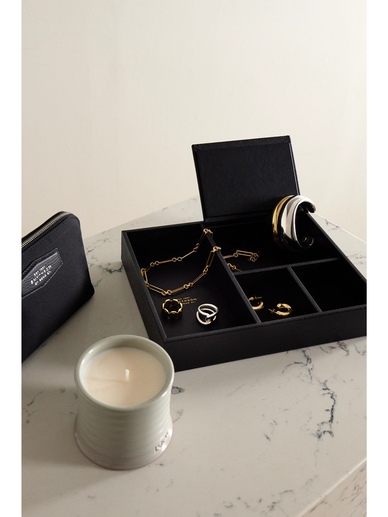 Smythson Panama Textured-leather Valet Tray outlook