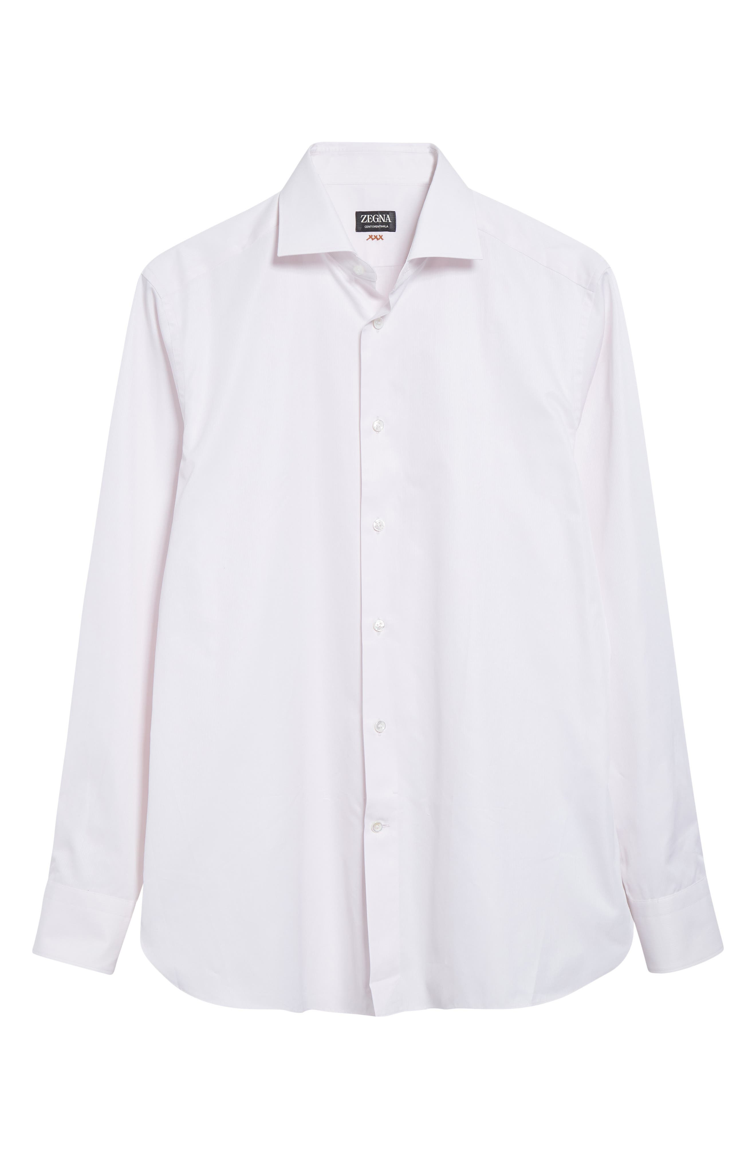 ZEGNA Centoventimila Falso Unito Button-Up Shirt in Light Pink at Nordstrom - 5