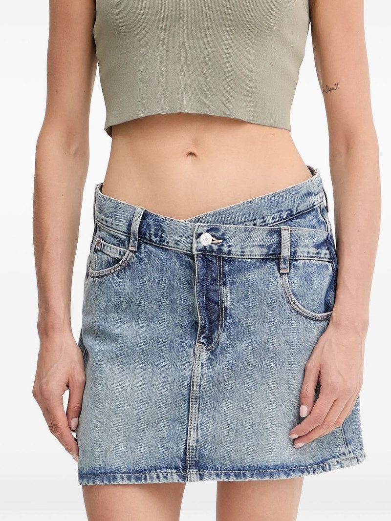 logo-patch denim skirt 1
