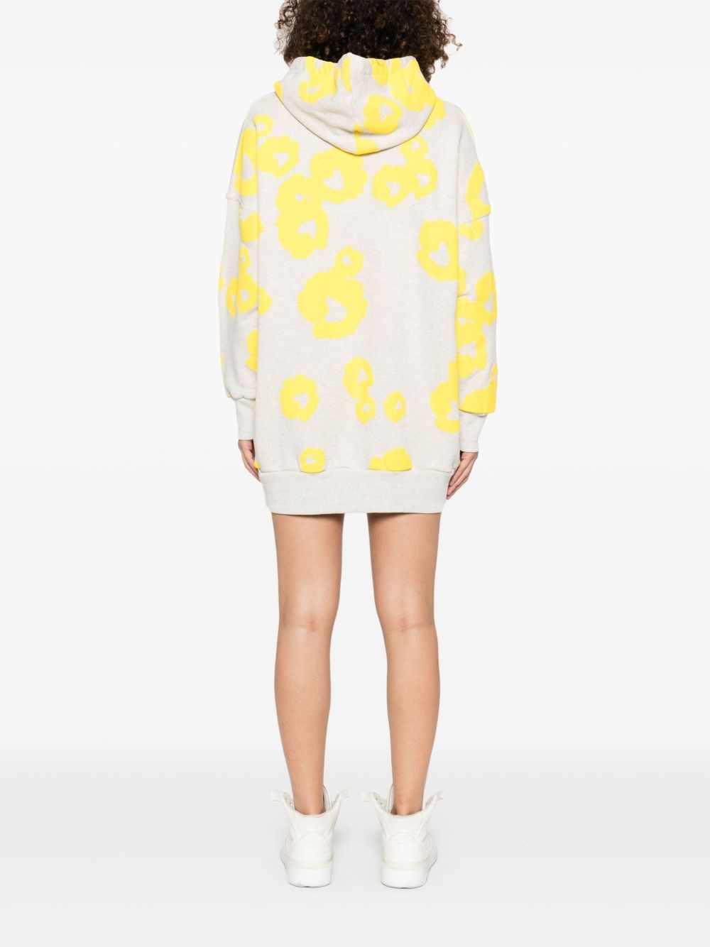 flowers hoodie mini dress - 4