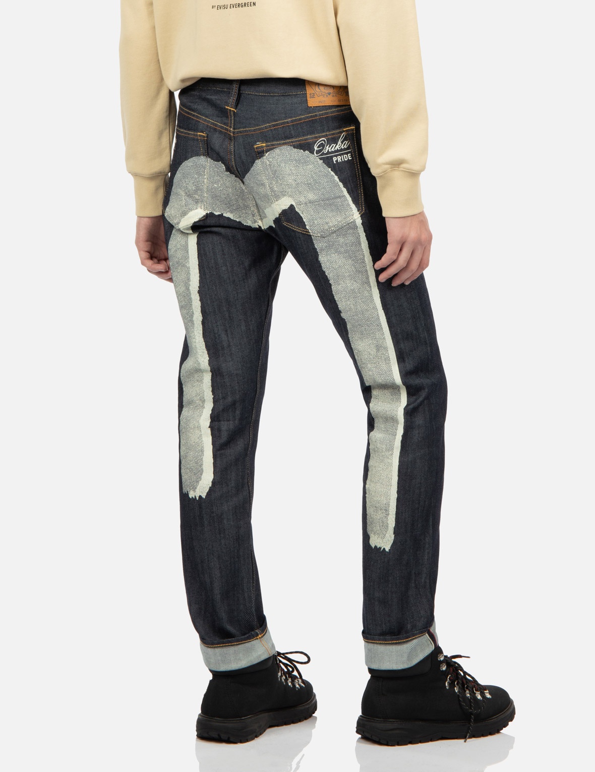 TWO-LAYER BRUSHSTROKE DAICOCK PRINT CARROT-FIT JEANS #2017 - 7
