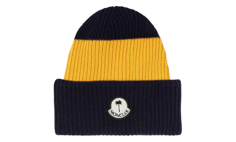 Moncler Tricot Beanie Hat "Yellow / Blue" PMLC031T24KNI0014618 1