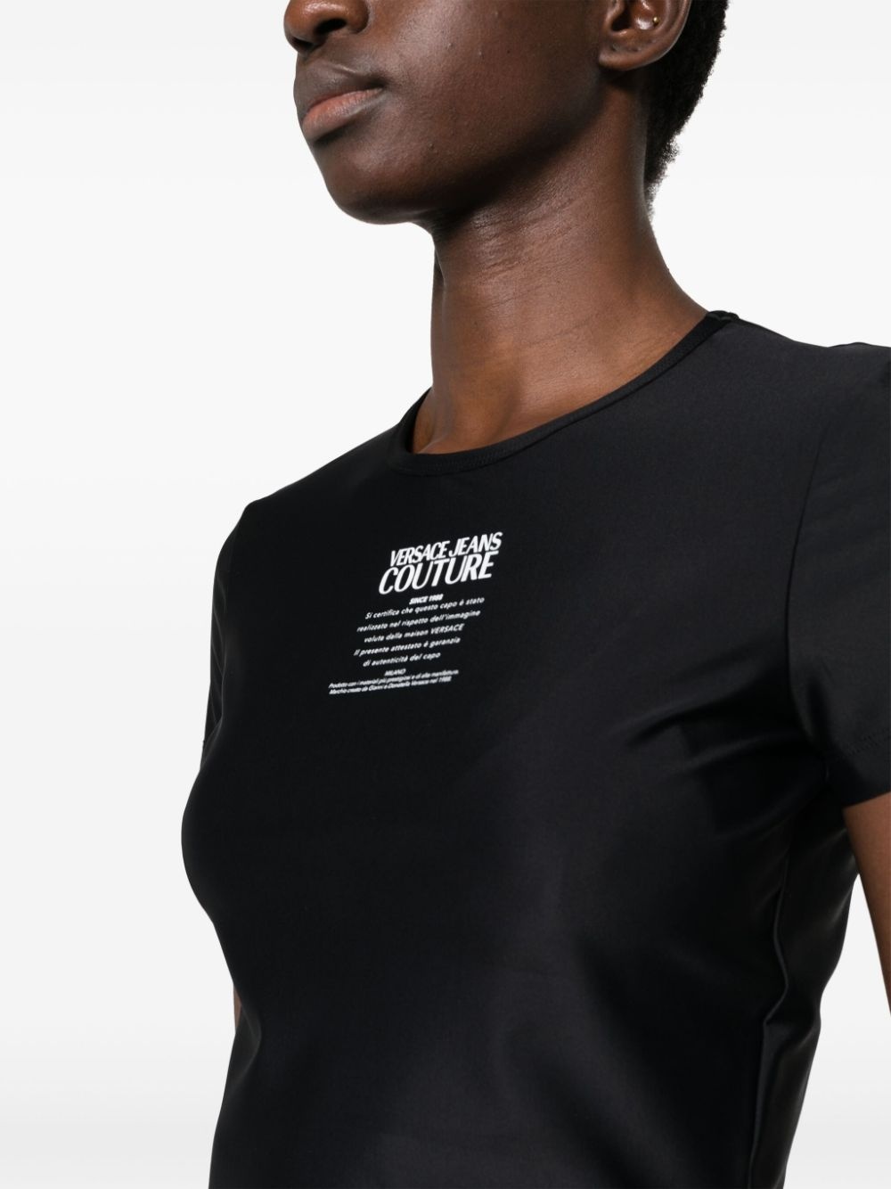 logo-print cropped T-shirt - 5