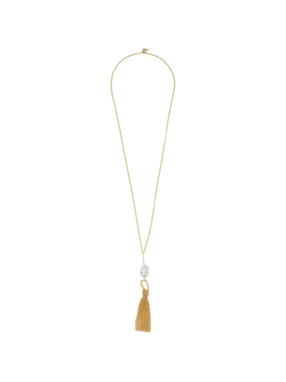 pearl-pendant tassel-detail necklace - 1