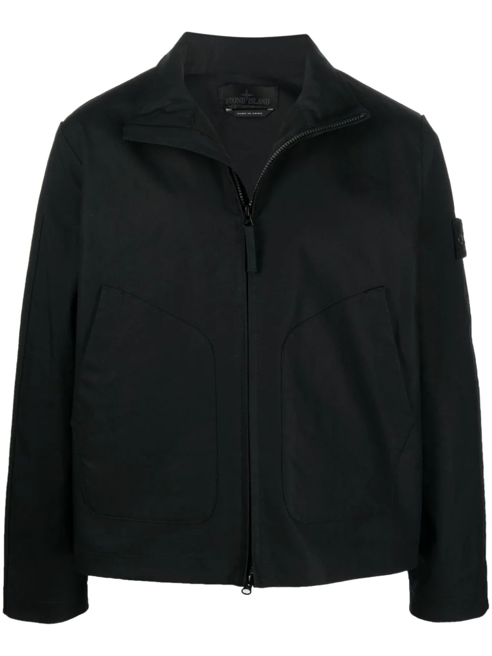 Compass-patch funnel-neck jacket - 1