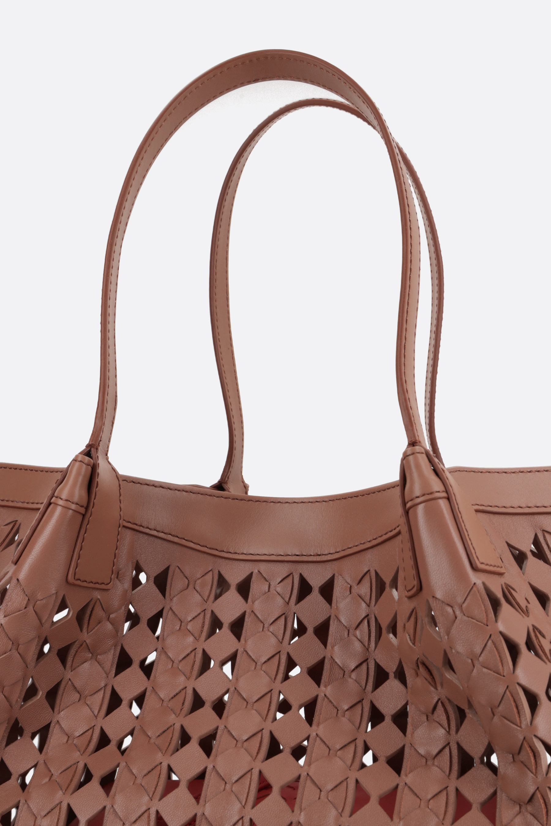 トートバッグ SERAPIAN SECRET TOTE BAG IN MOSAICO NAPPA Secret tote bag in mosaico black
