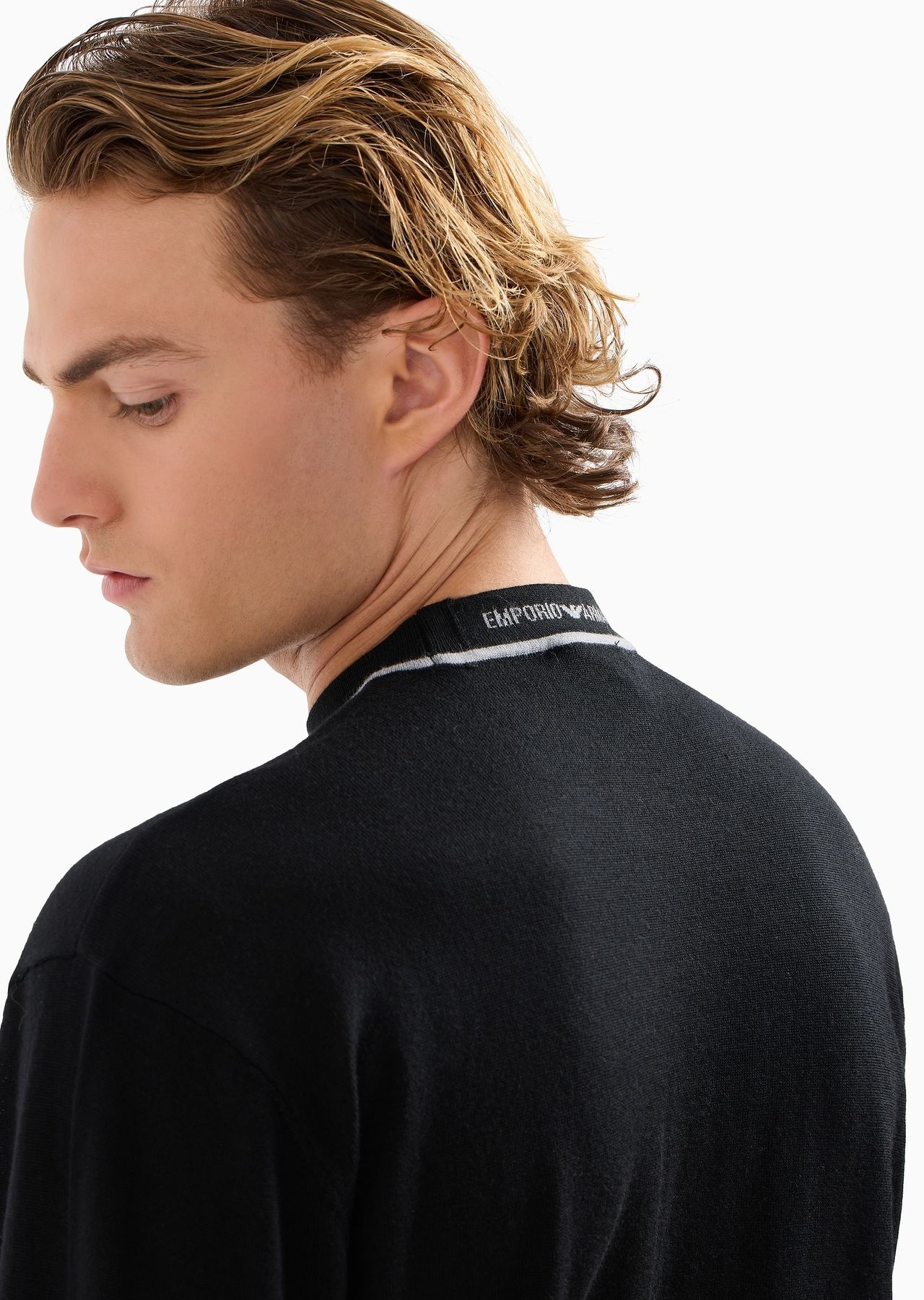 Virgin-wool jumper with jacquard logo detail - 5