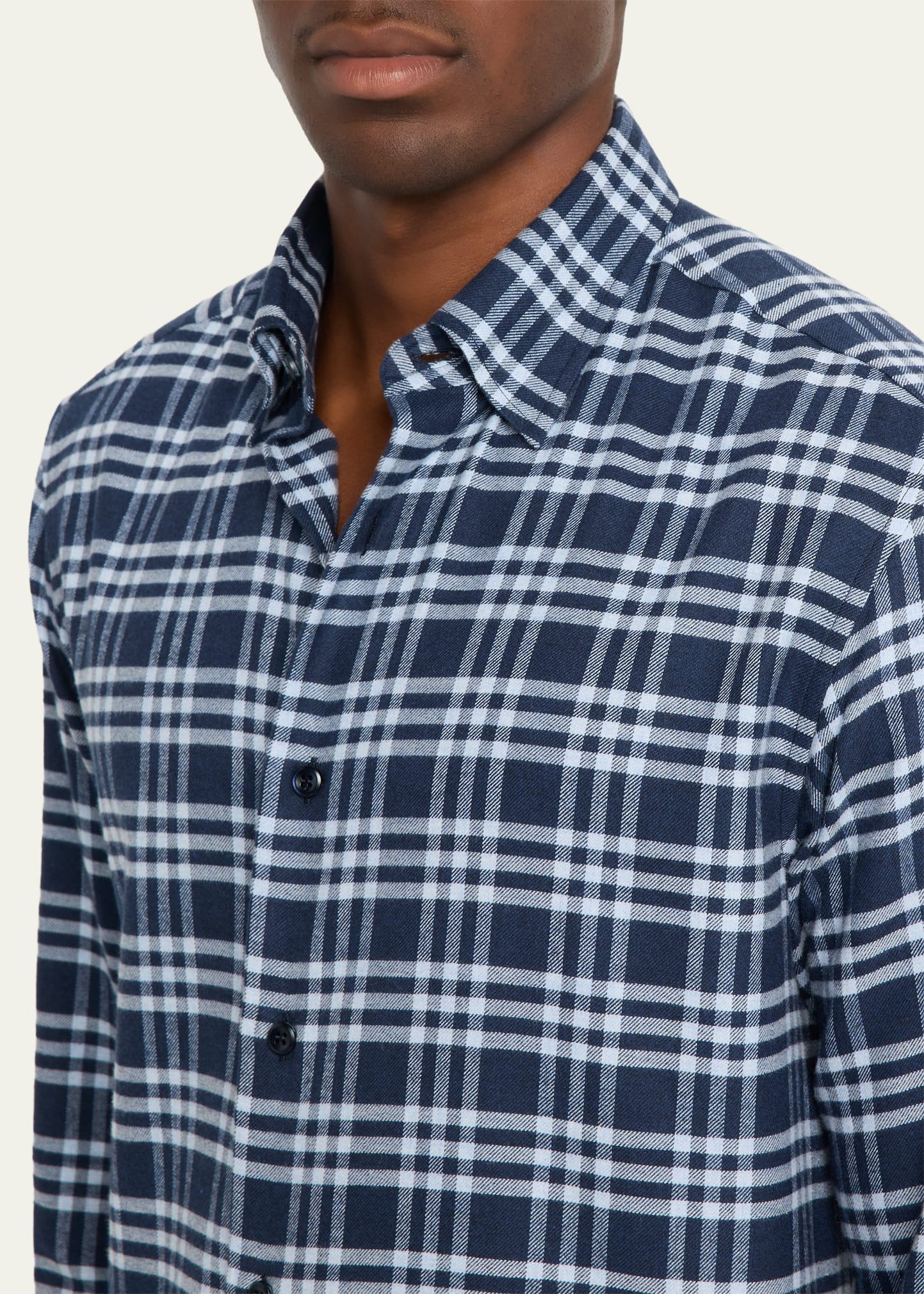Men's Cotton Flannel Check Shirt - 5
