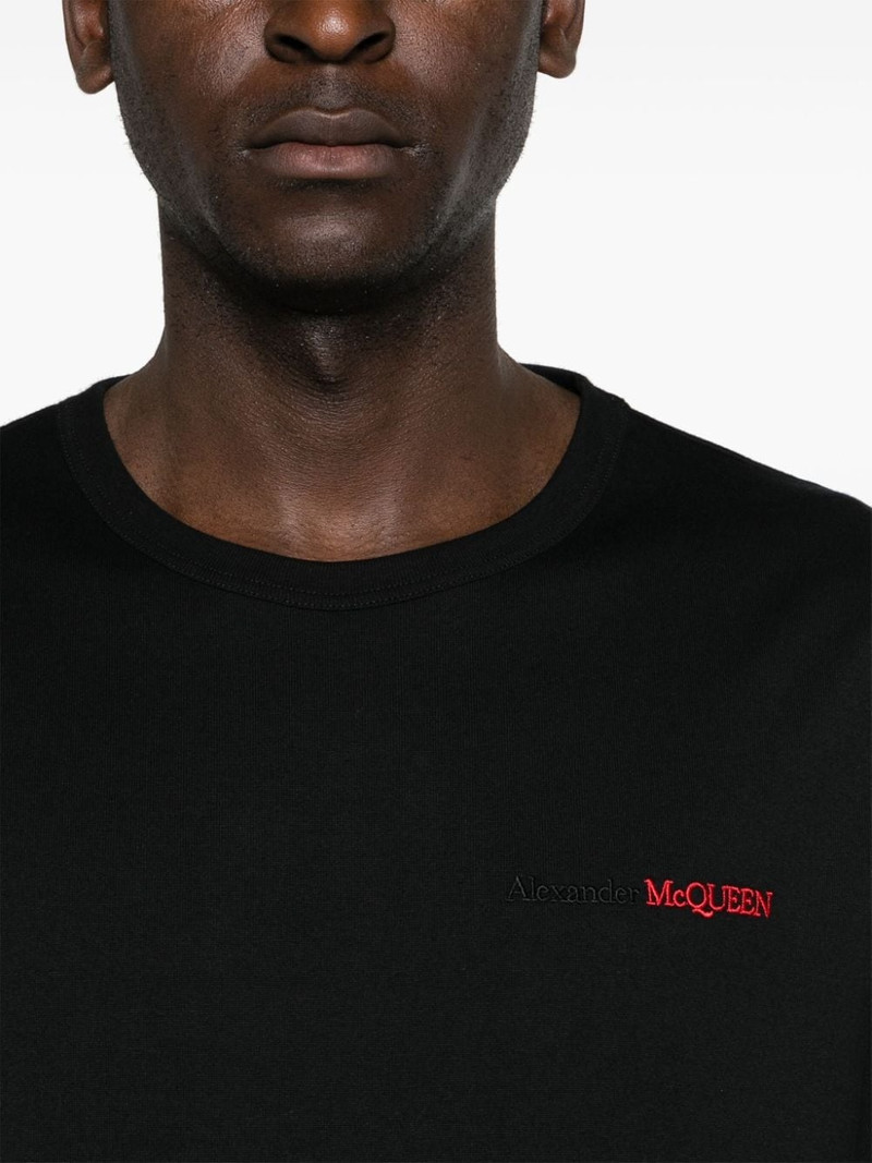 logo-embroidered cotton T-shirt 5