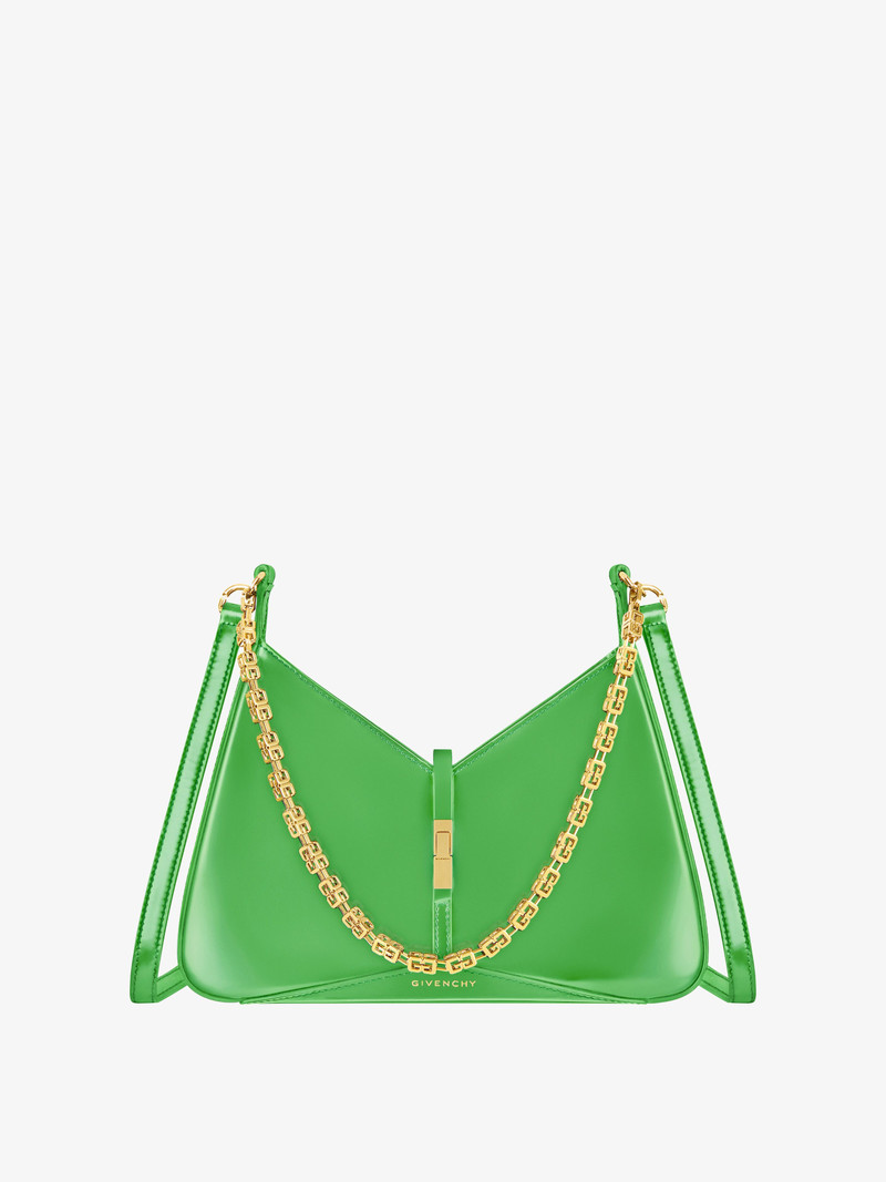 SMALL CUT OUT BAG IN SHINY LEATHER WITH CHAIN 1