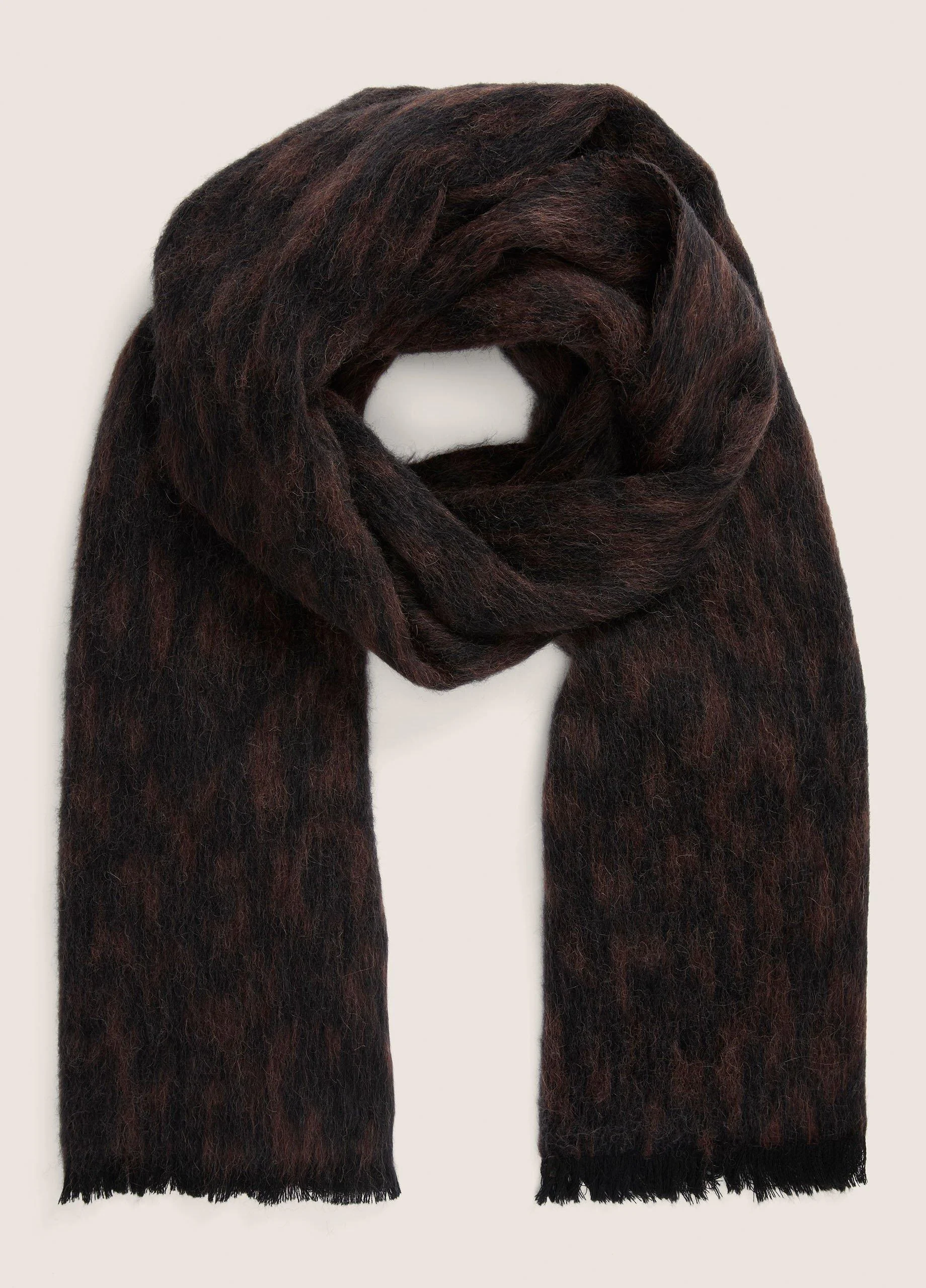 Brushed Spotted Wool-Blend Jacquard Scarf - 1