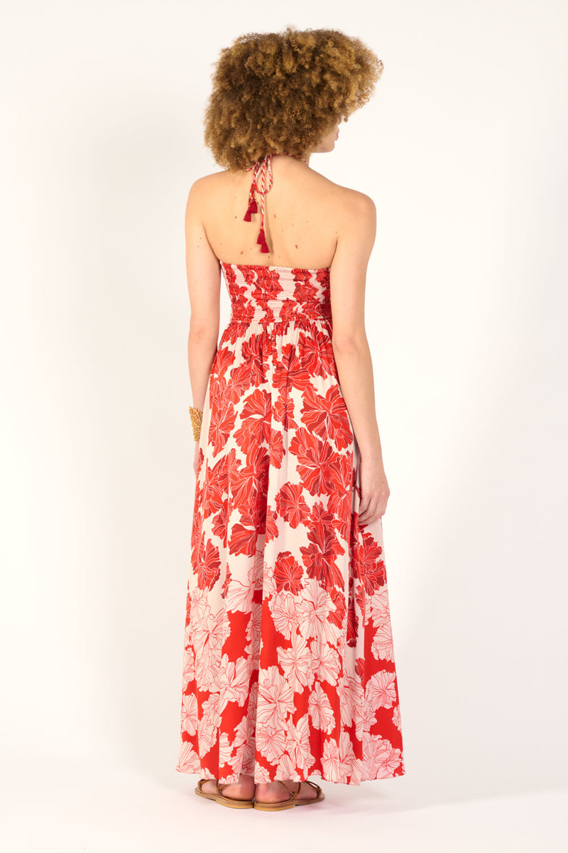 Long Dress Avril - Red Flower Bunch 7