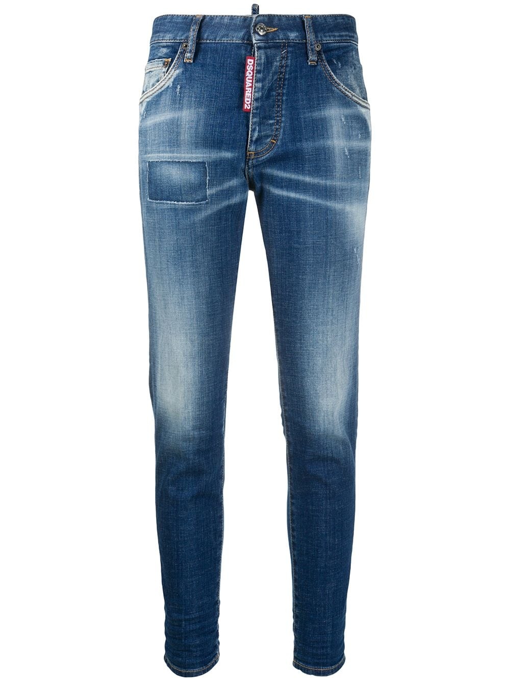 skinny cropped distressed jeans - 1