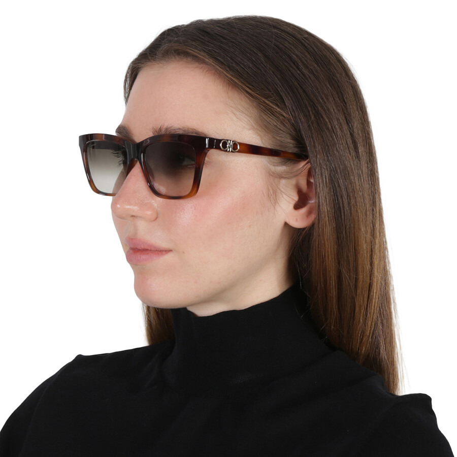 Salvatore Ferragamo Grey Gradient Rectangular Ladies Sunglasses SF1027S 214 55 - 2
