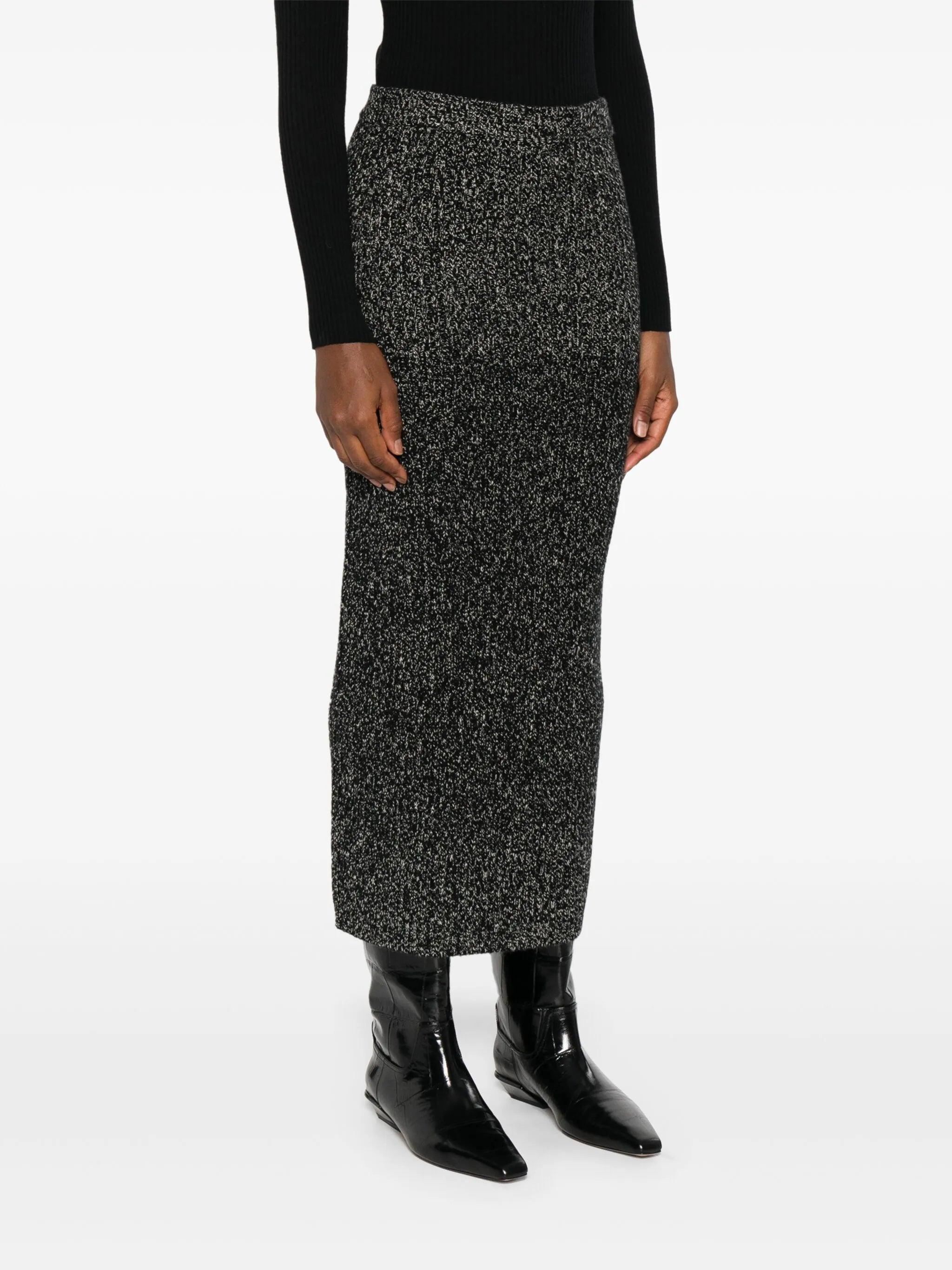 ribbed lurex-effect skirt - 3