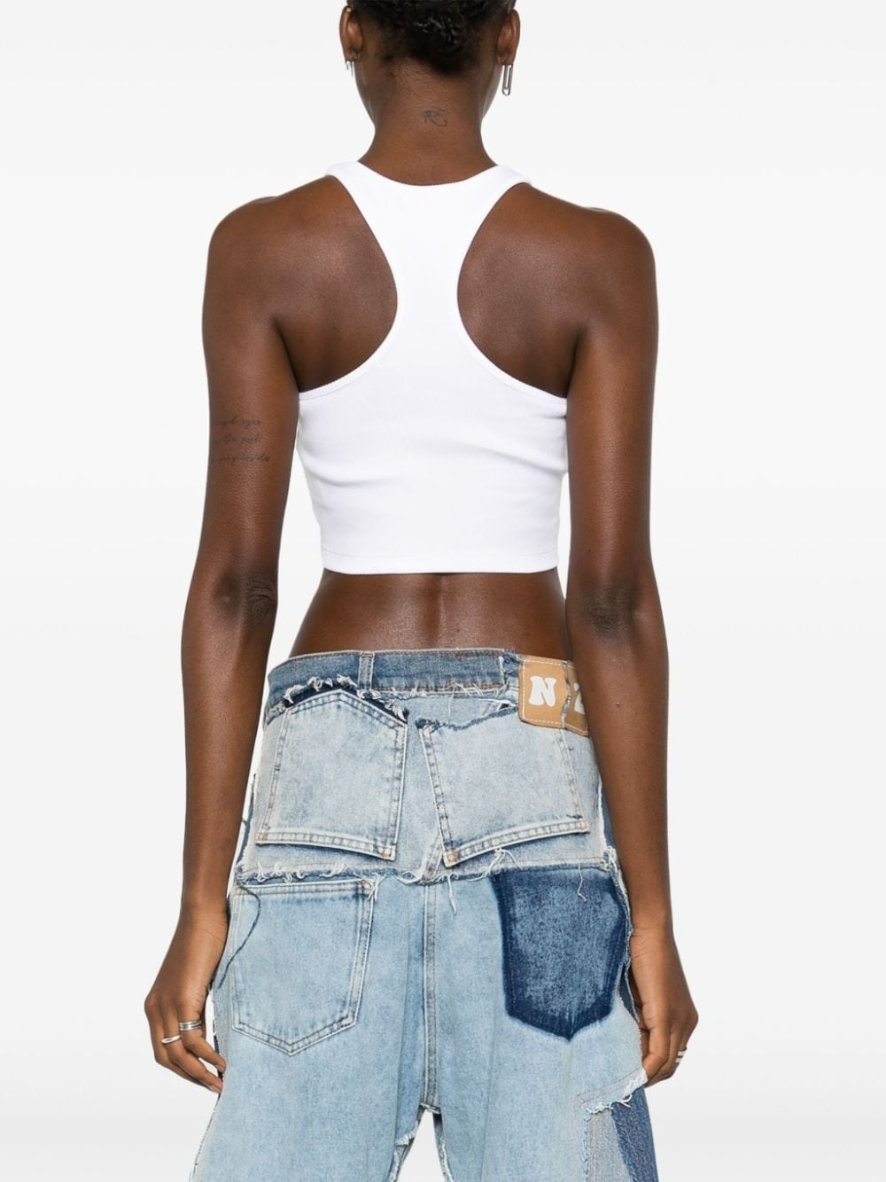 Off-Stamp ribbed crop top - 4
