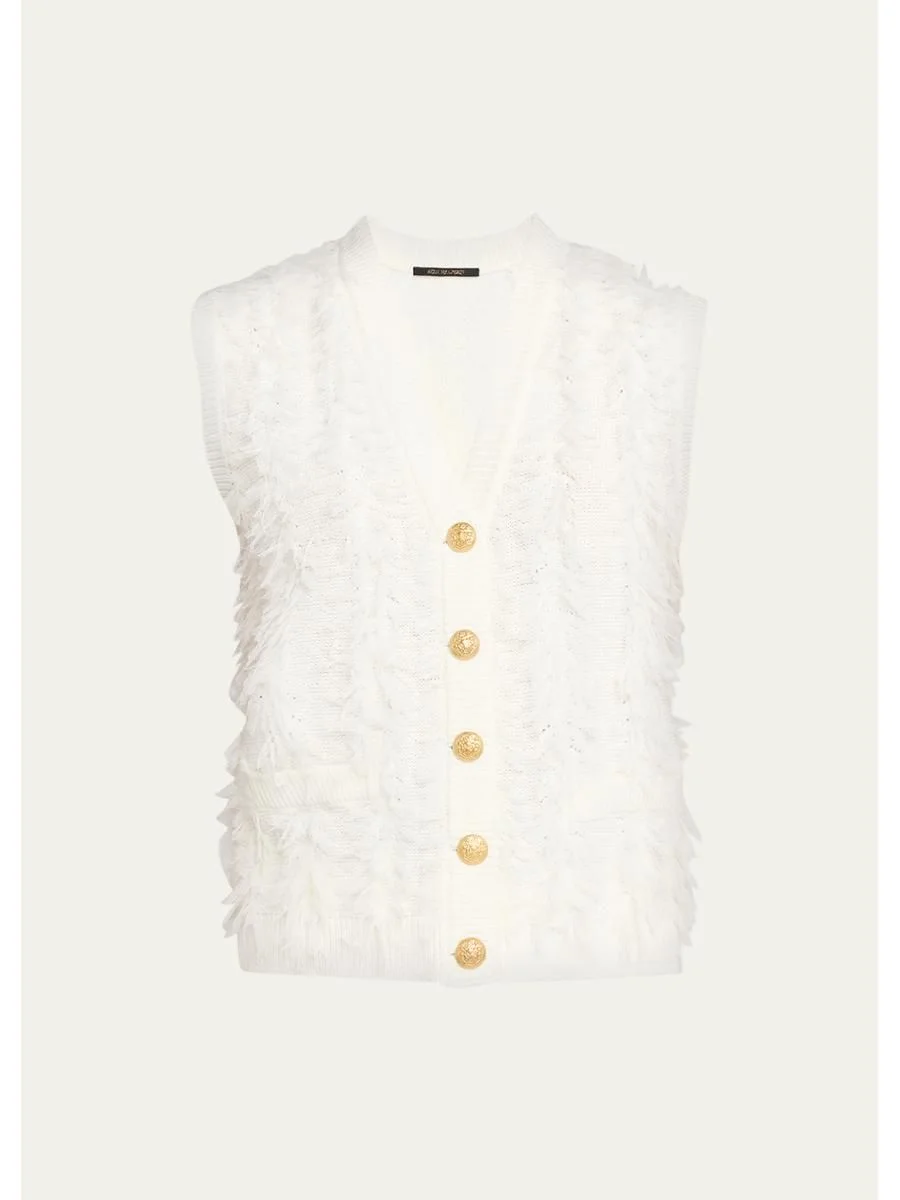 Sterling Fringe Knit Sweater Vest - 1
