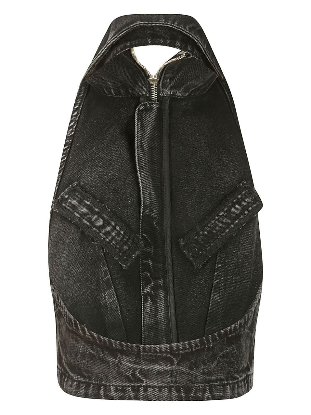 open back denim vest - 2