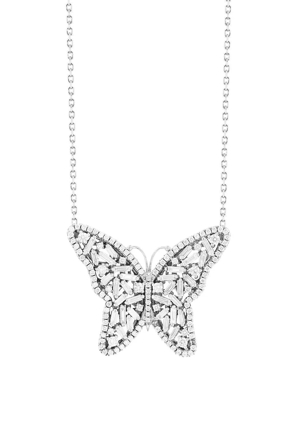Medium Diamond Butterfly Necklace - 1