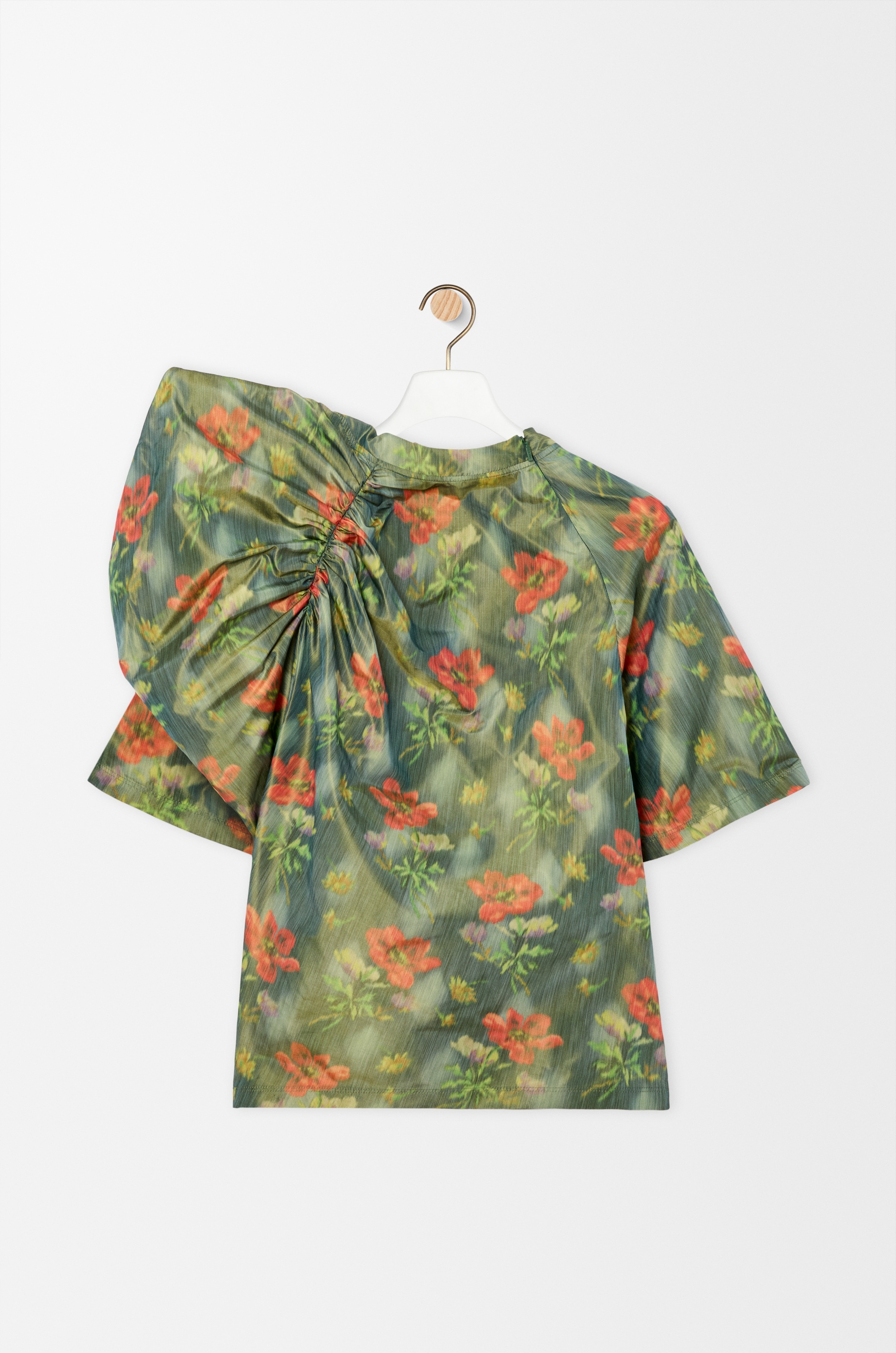Draped top in silk blend taffeta - 2