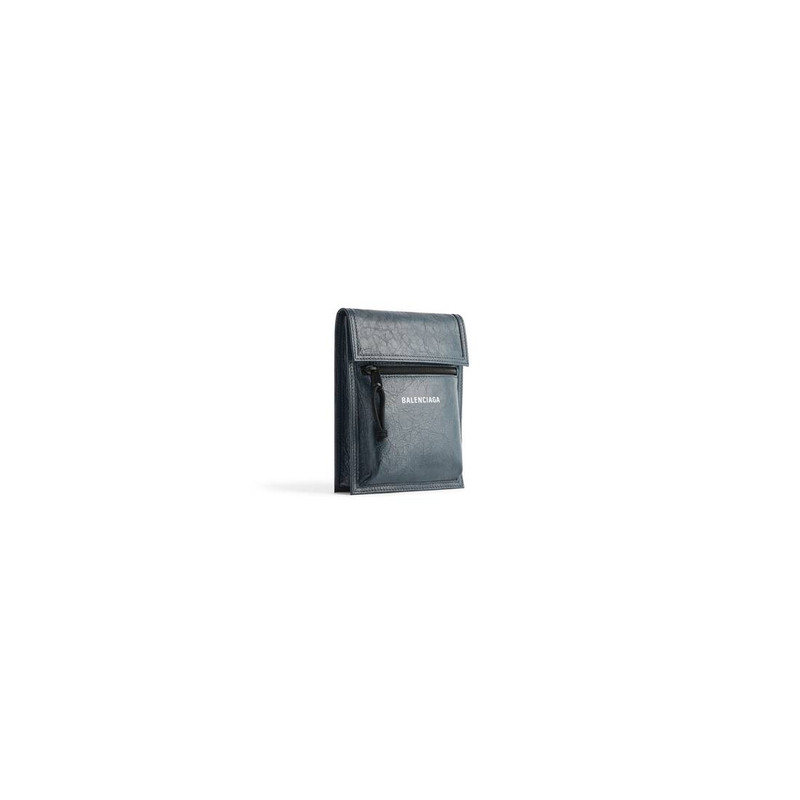 BALENCIAGA Men's Explorer Small Pouch With Strap  in Dark Blue outlook